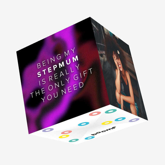 Happy Birthday Stepmum Purple Confetti-exploding Greetings Card