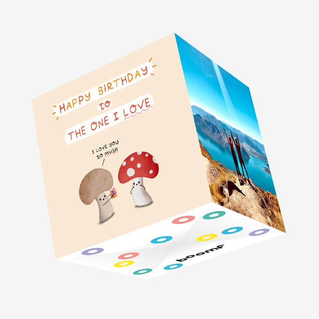 Cute Mushrooms One I Love Birthday Confetti-exploding Greetings Card