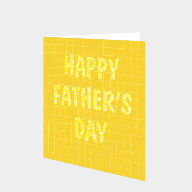 Happy Father's Day Yellow Check Card