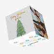 Merry Christmas Fiance Christmas Tree With Golden Baubles Confetti-exploding Greetings Card