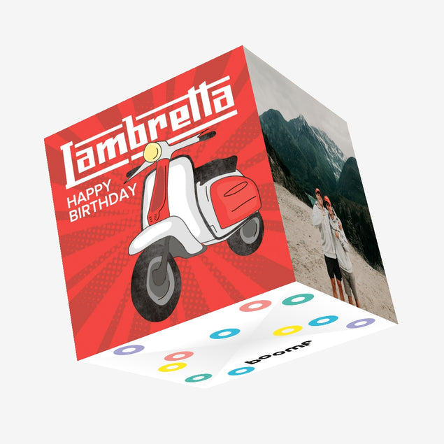 Lambretta Birthday Confetti-exploding Greetings Card
