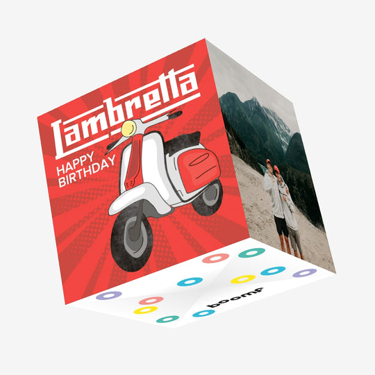 Lambretta Birthday Confetti-exploding Greetings Card