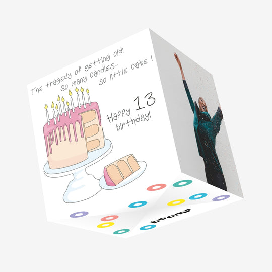 Happy 13 Birthday Confetti-exploding Greetings Card