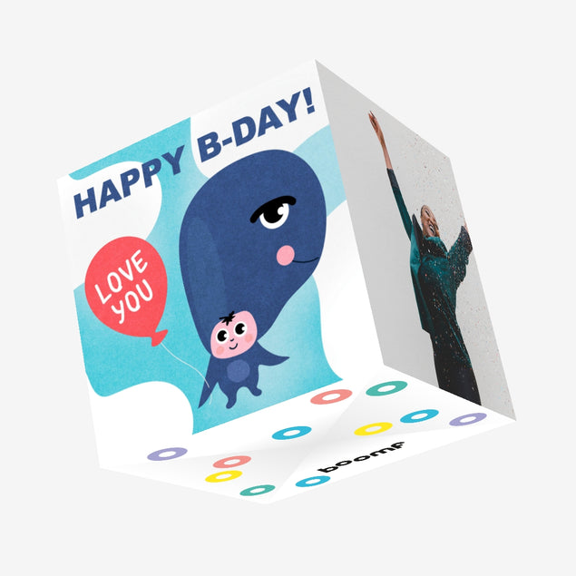 Whale Love You Birthday Confetti-exploding Greetings Card