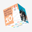 Cute Smiling Alpaca Happy 10th Birthday Confetti-exploding Greetings Card