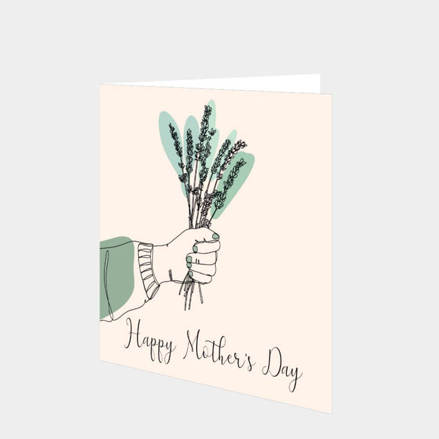 Green Flowers Mother's Day Card
