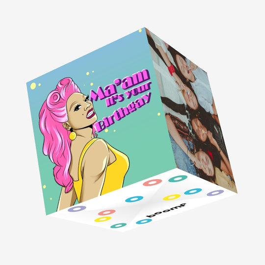 Happy Birthday Maam Confetti-exploding Greetings Card