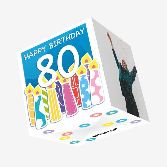 Happy 80th Birthday Confetti-exploding Greetings Card