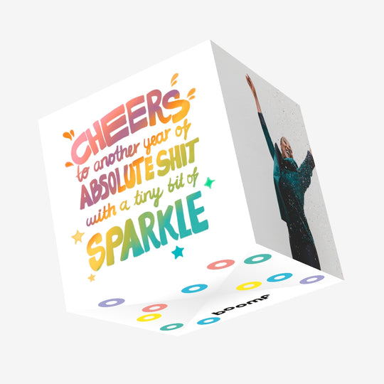 Cheers To Another Year Of Shit Colourful Confetti-exploding Greetings Card