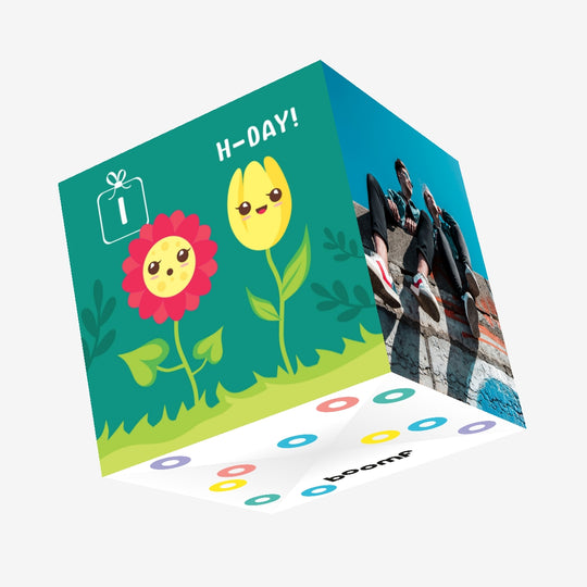 Cute Flowers Happy Birthday Confetti-exploding Greetings Card