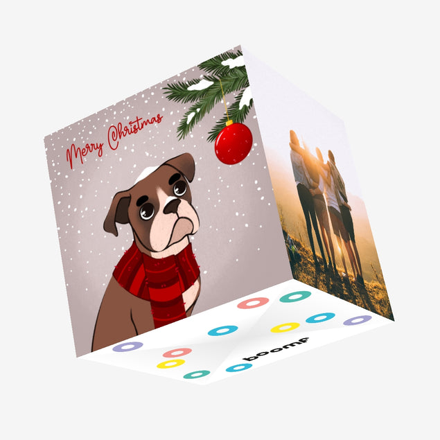 Merry Christmas Boxer And Bauble Confetti-exploding Greetings Card