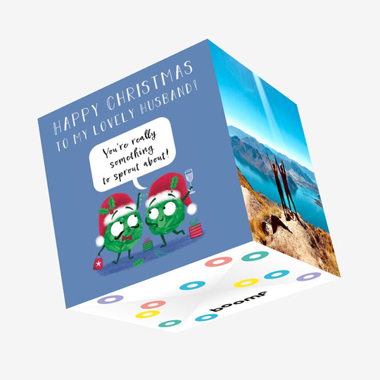 Husband Cute Sprouts Christmas Confetti-exploding Greetings Card