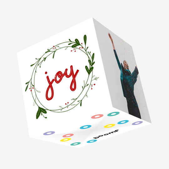 Green Christmas Wreath Confetti-exploding Greetings Card