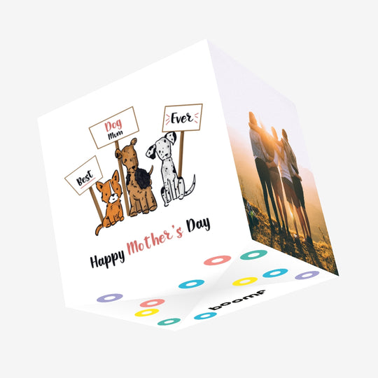 Best Dog Mum Ever Dog Friends Mother's Day Confetti-exploding Greetings Card