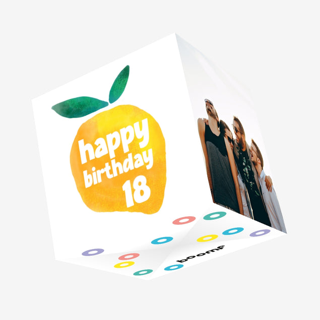 Lemon On A White Background Happy 18th Birthday Confetti-exploding Greetings Card