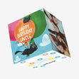 Flying Black Cat Happy Birthday Uncle Confetti-exploding Greetings Card