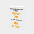 Birthday Cake Fire Hazard Card