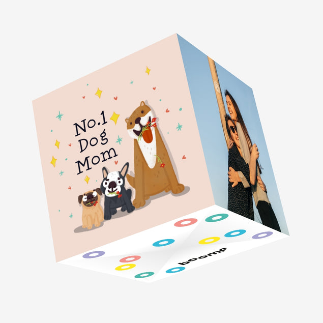 ?1 Dog Mom Cute Dogs Mother's Day Confetti-exploding Greetings Card