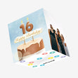 16th Happy Birthday Cake Confetti-exploding Greetings Card