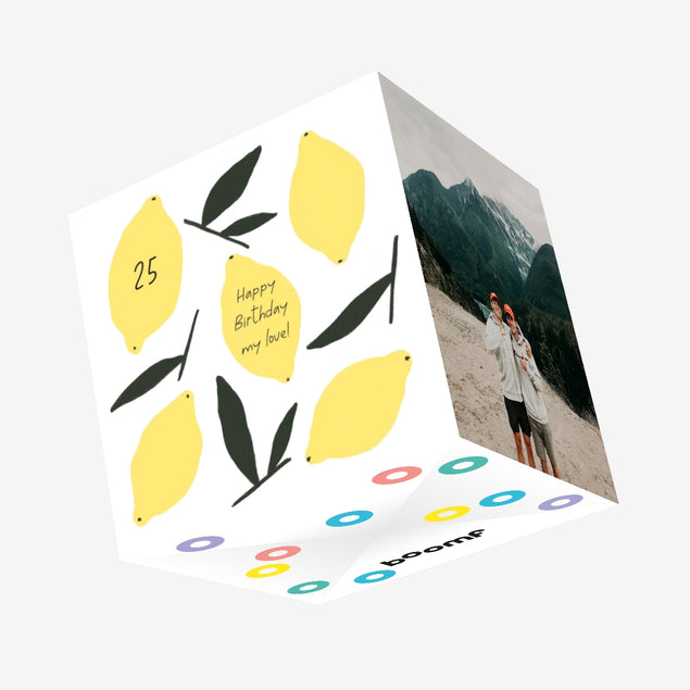Simply Lemons Happy 25th Birthday My Love Confetti-exploding Greetings Card