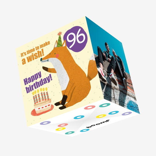 Make a Wish 96th Birthday Confetti-exploding Greetings Card