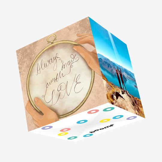 With Love Cross Stitch Confetti-exploding Greetings Card