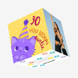 Happy 30th Birthday Cute Cat Auntie Confetti-exploding Greetings Card