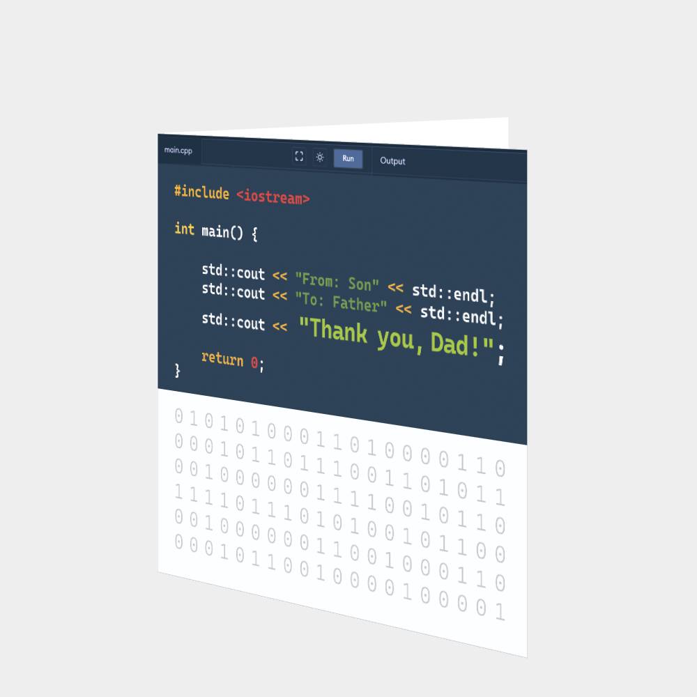 Thank You Dad Code Card – Boomf