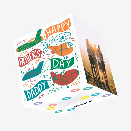 Happy Father's Day Colourful Planes Confetti-exploding Greetings Card