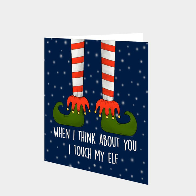 I Touch My Elf Christmas Card
