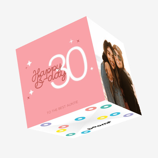 Happy 30th Birthday Pink Confetti-exploding Greetings Card