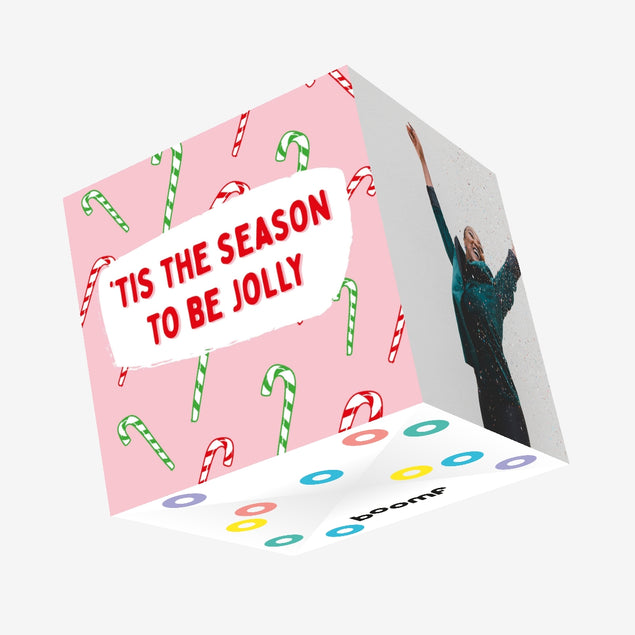 'Tis The Season To Be Jolly Christmas Confetti-exploding Greetings Card