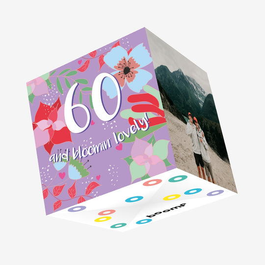 60 And Bloomin' Lovely Birthday Confetti-exploding Greetings Card