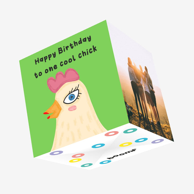 Cool Chick Happy Birthday Confetti-exploding Greetings Card
