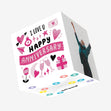 Pink Love Tokens Anniversary Confetti-exploding Greetings Card
