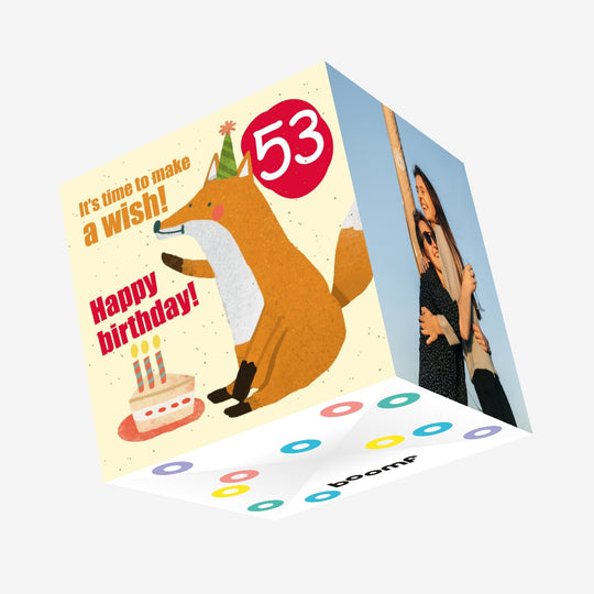 Make a Wish 53rd Birthday Confetti-exploding Greetings Card