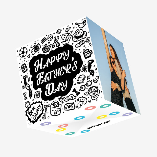 Father's Day Best Daddy Doodle Confetti-exploding Greetings Card