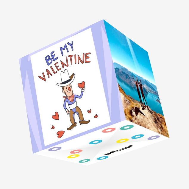 Be My Valentine Lovely Cowboy Valentine's Day Confetti-exploding Greetings Card