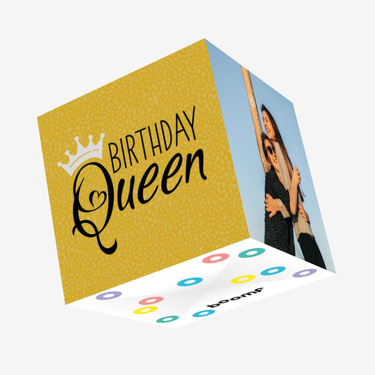 Birthday Queen Confetti-exploding Greetings Card