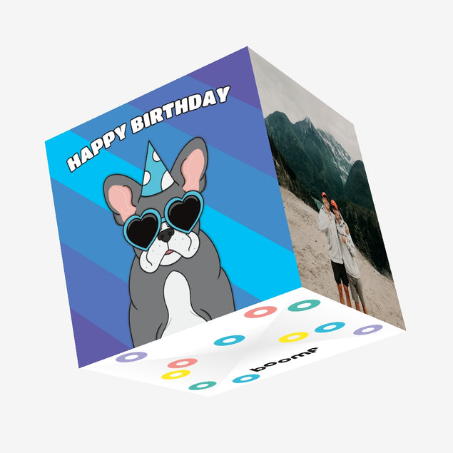 Cool French Bulldog Birthday Confetti-exploding Greetings Card