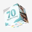 Happy 70th Wedding Anniversary Platinum Theme Confetti-exploding Greetings Card