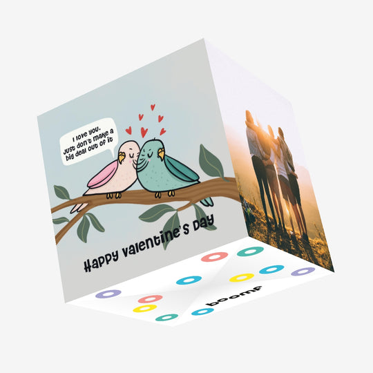 Bird Couple Happy Valentine's Day Confetti-exploding Greetings Card