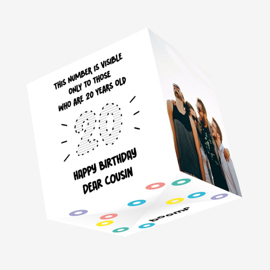 Visible Number To Those Who Are 20 Happy Birthday Cousin Confetti-exploding Greetings Card