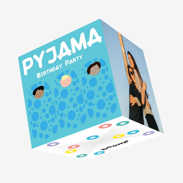 Pyjama Birthday Blue Confetti-exploding Greetings Card