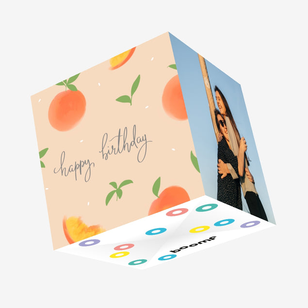 Happy Birthday Peaches Confetti-exploding Greetings Card