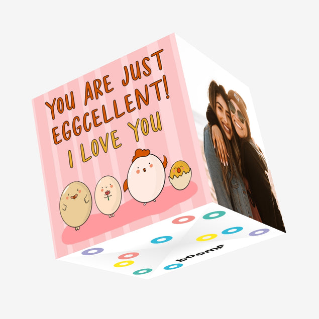 You Are Just Eggcellent Funny Eggs Valentine's Day Confetti-exploding Greetings Card