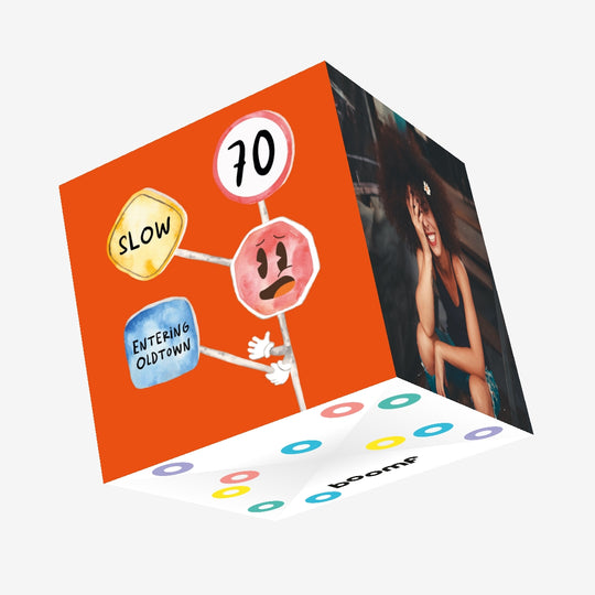 Warning Road Sign 70th Birthday Confetti-exploding Greetings Card