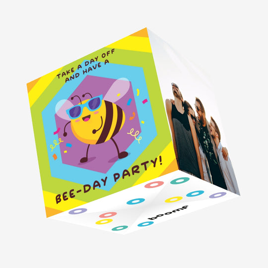 Bee-Day Party Happy Birthday Confetti-exploding Greetings Card