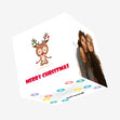 Merry Christmas Deer Doung Yoga Confetti-exploding Greetings Card