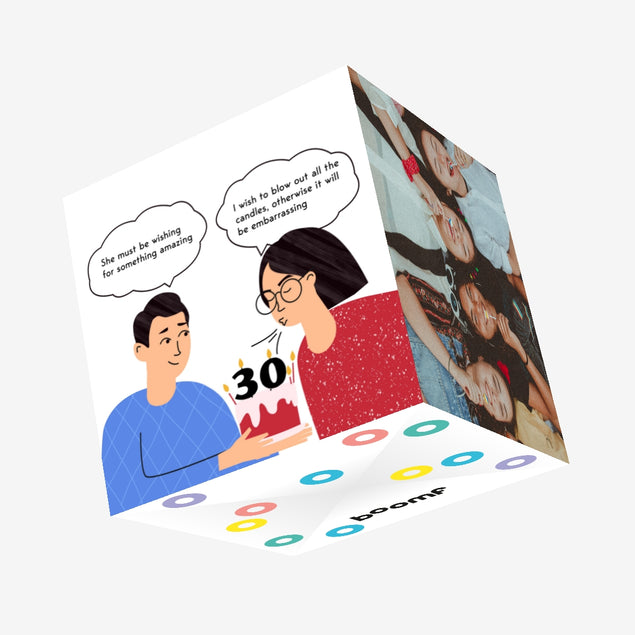 Blow Out All The Candles Happy 30th Birthday Confetti-exploding Greetings Card